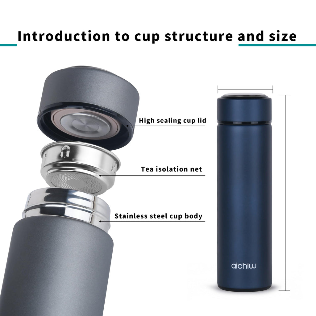 Vacuum Insulated 304 Stainless Steel Travel Mug with Lid 16 Oz Leak-Proof Tumbler F2071