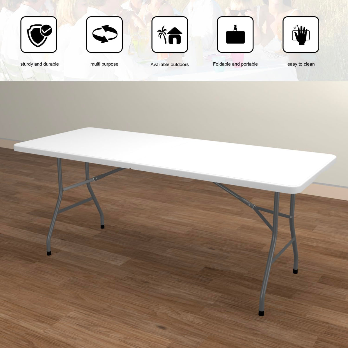 White Folding Table B786