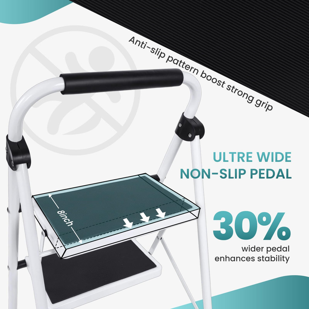 3 Step Ladder with Anti-Slip Pedal & Handrail X162