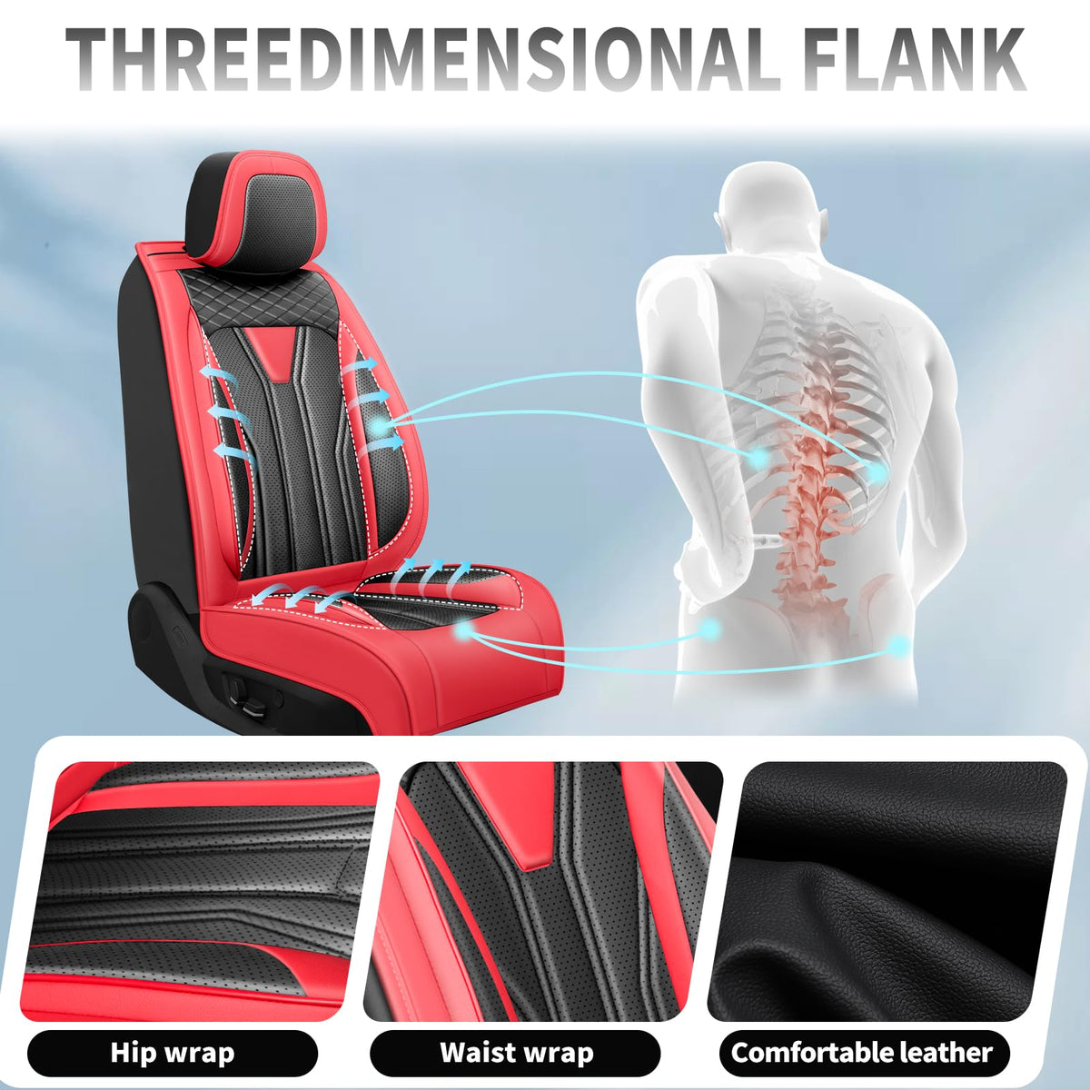 Car Seat Covers Red & Black C61106
