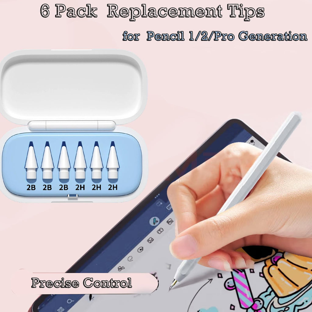 6 Pack Replacement Pencil Tips with Case Q29987