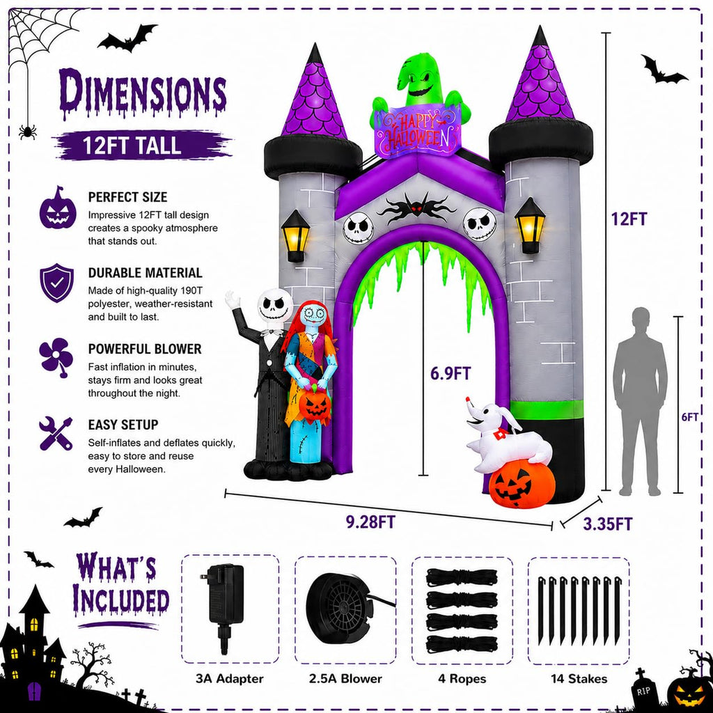 12FT Inflatable Archway with LED Light I58487