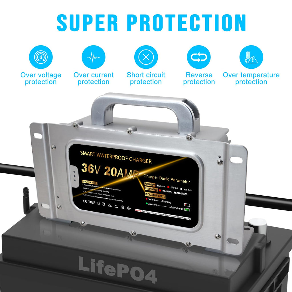 43.8V 20A Lithium Onboard Battery Charger IP67 Waterproof Smart Charger Y2638