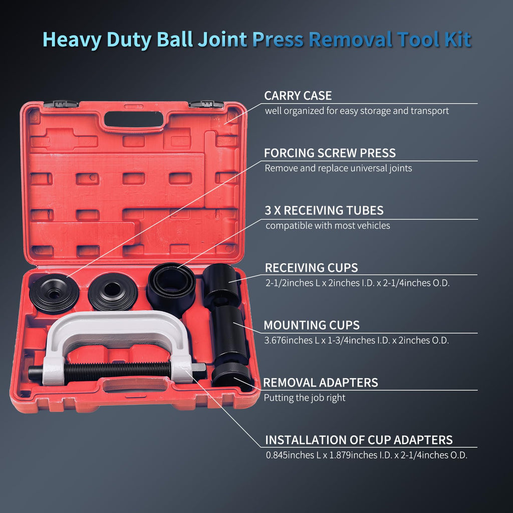 10pcs Ball Joint Press Removal/Installation Tool with 4 Wheel Drive Adapters H18405