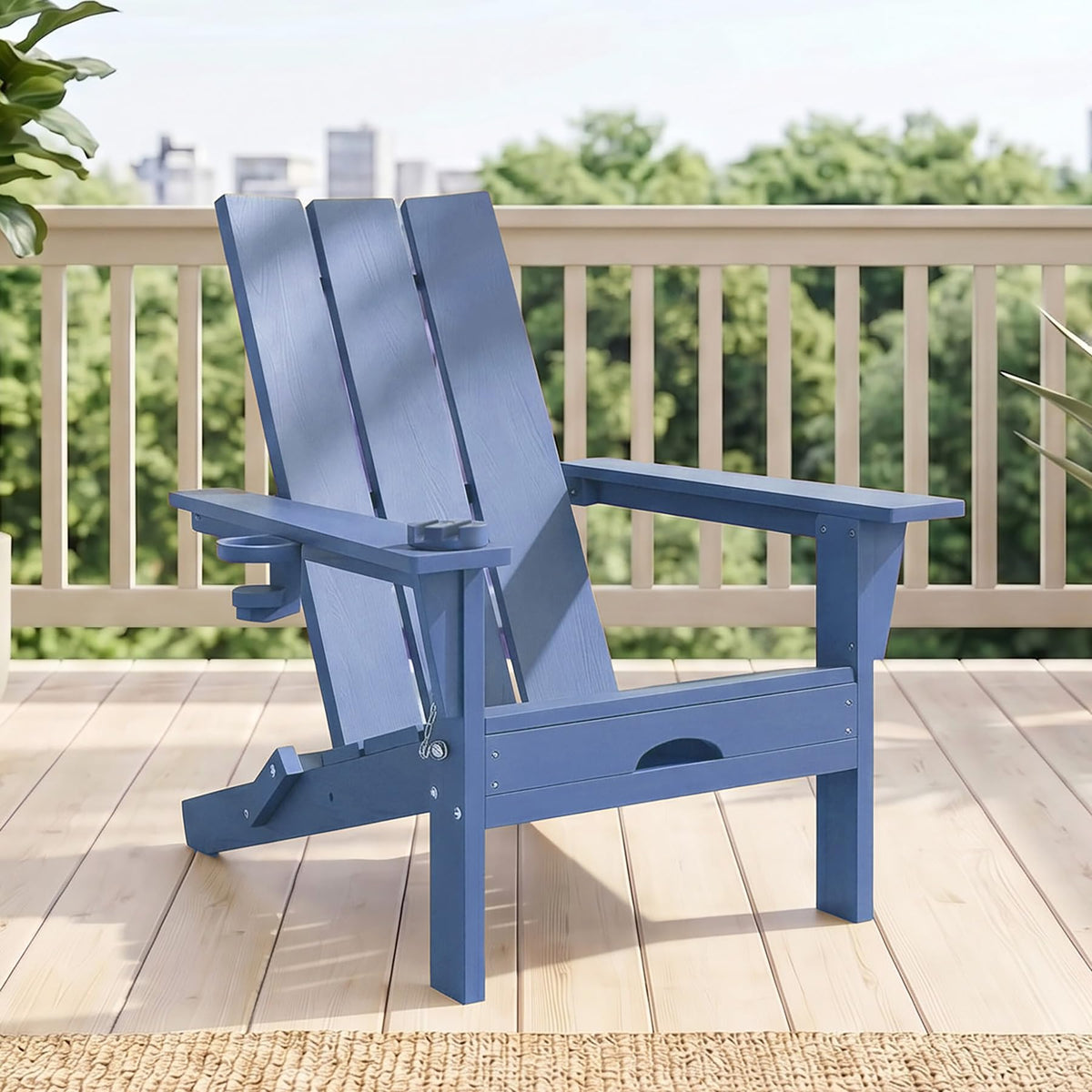 Folding Adirondack Chair with Cup Holder P701142