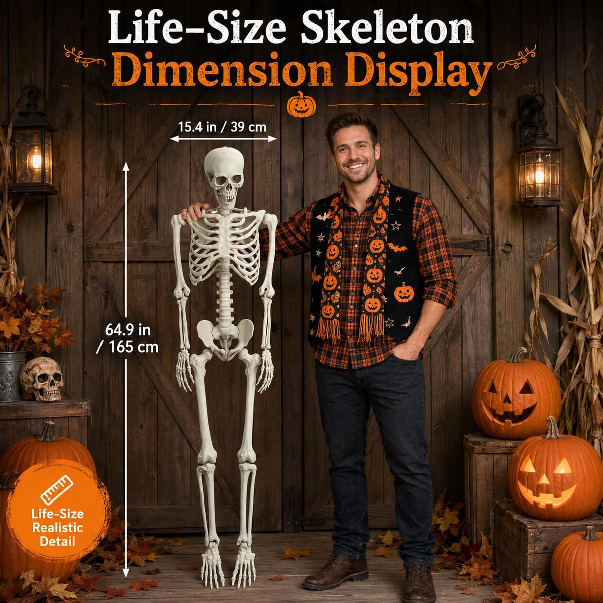 Life Size Poseable Skeleton with Movable Joints R837736