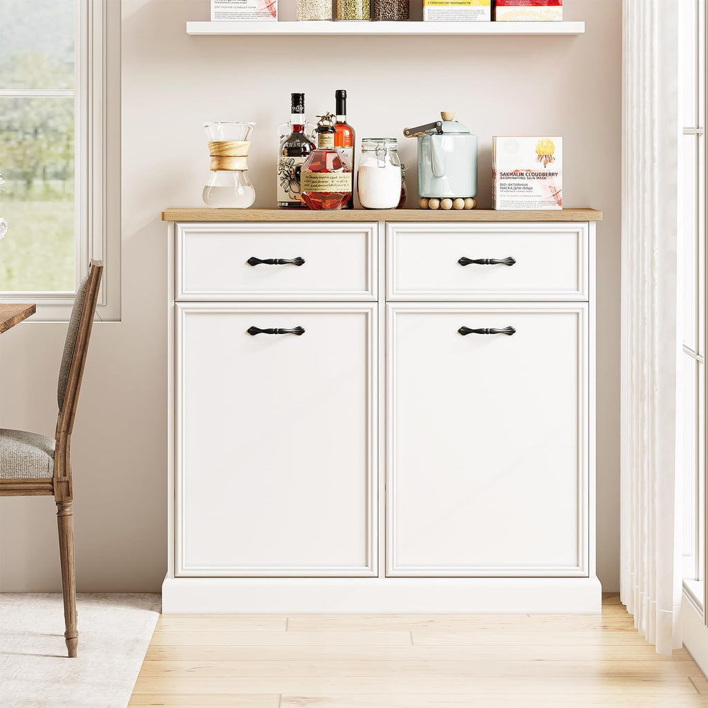 Double Tilt Out Trash Cabinet 20 gal White H128796