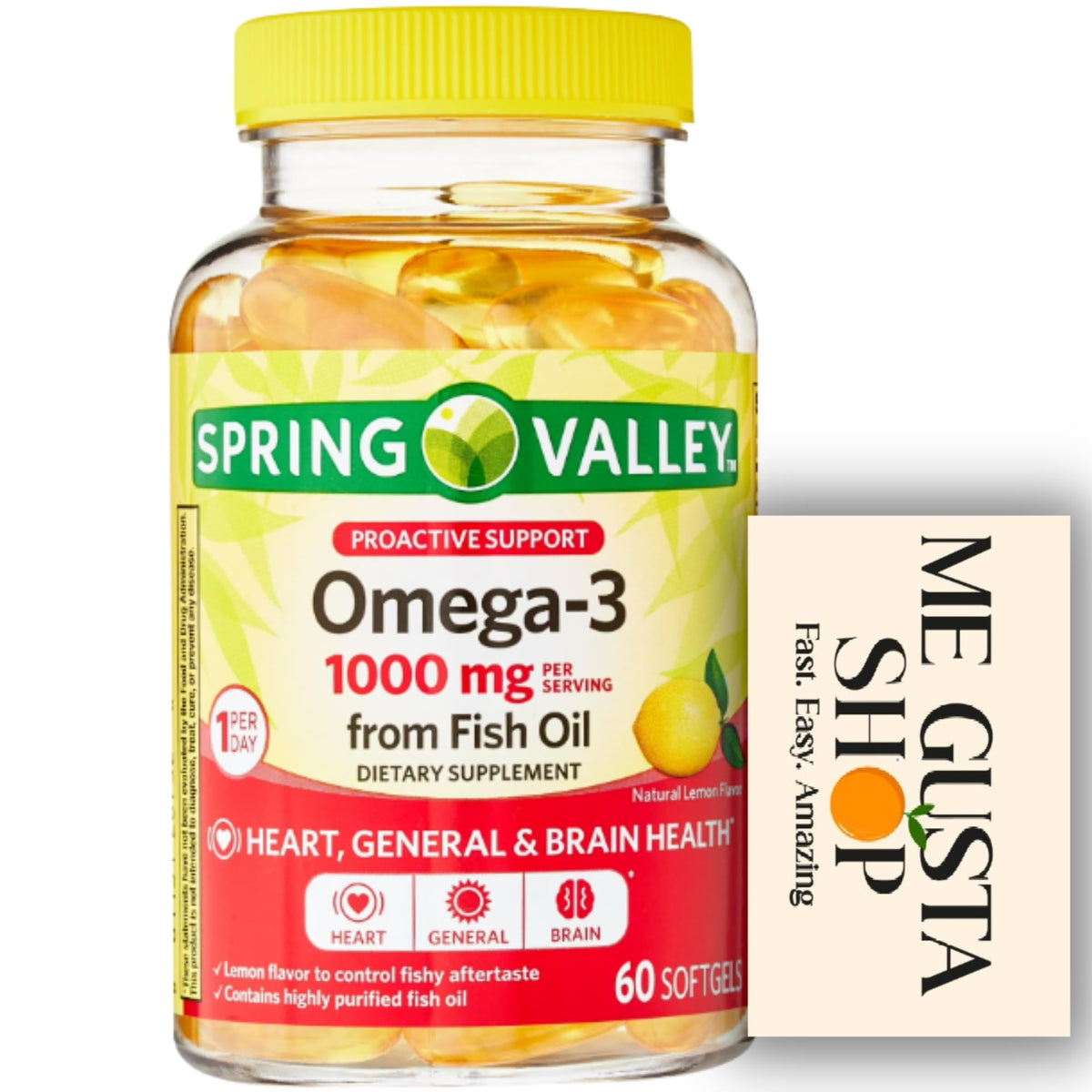 1000 mg Fish Oil Softgels 60 Count S869901
