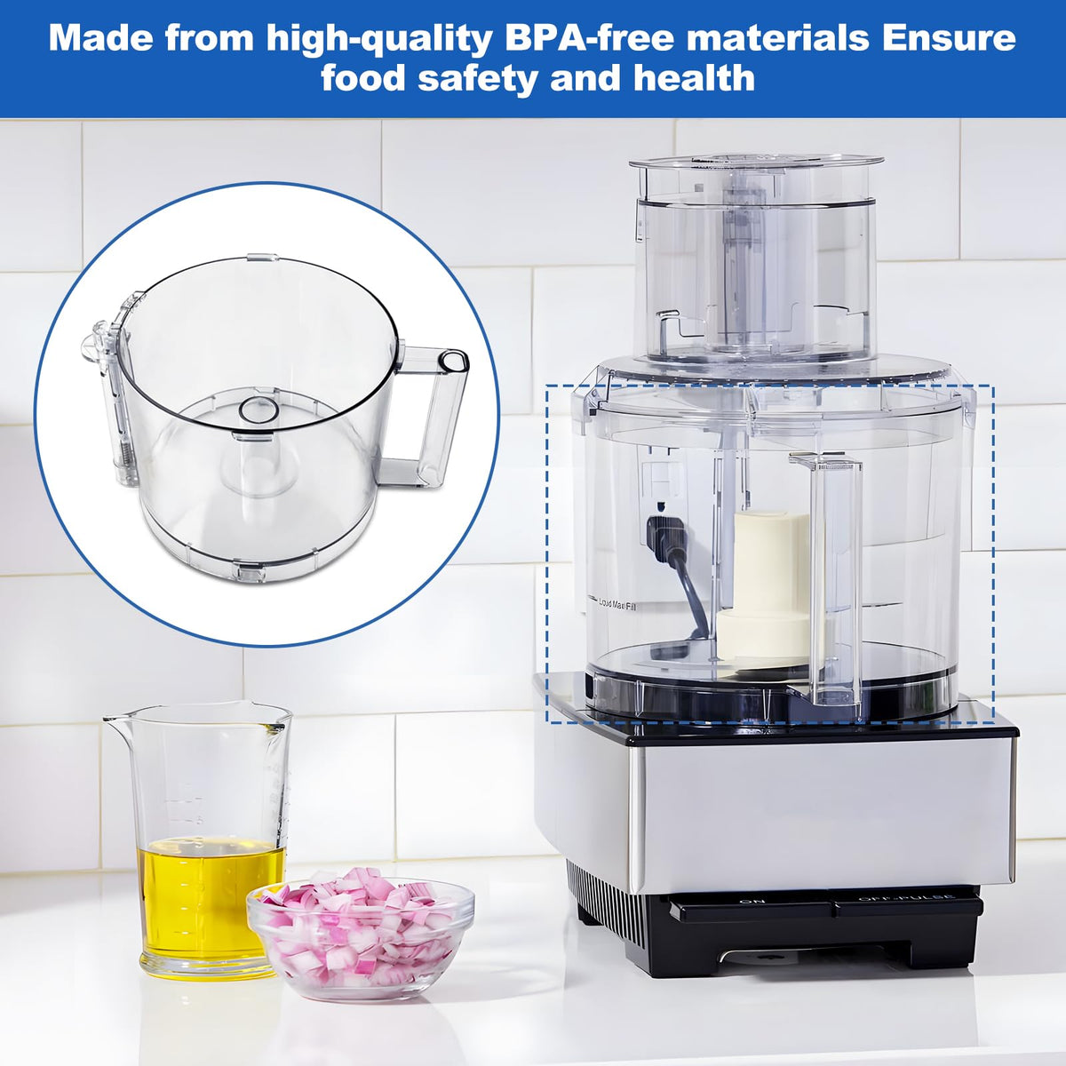14-Cup Food Processor Working Bowl with 4 Locking Clips B38817