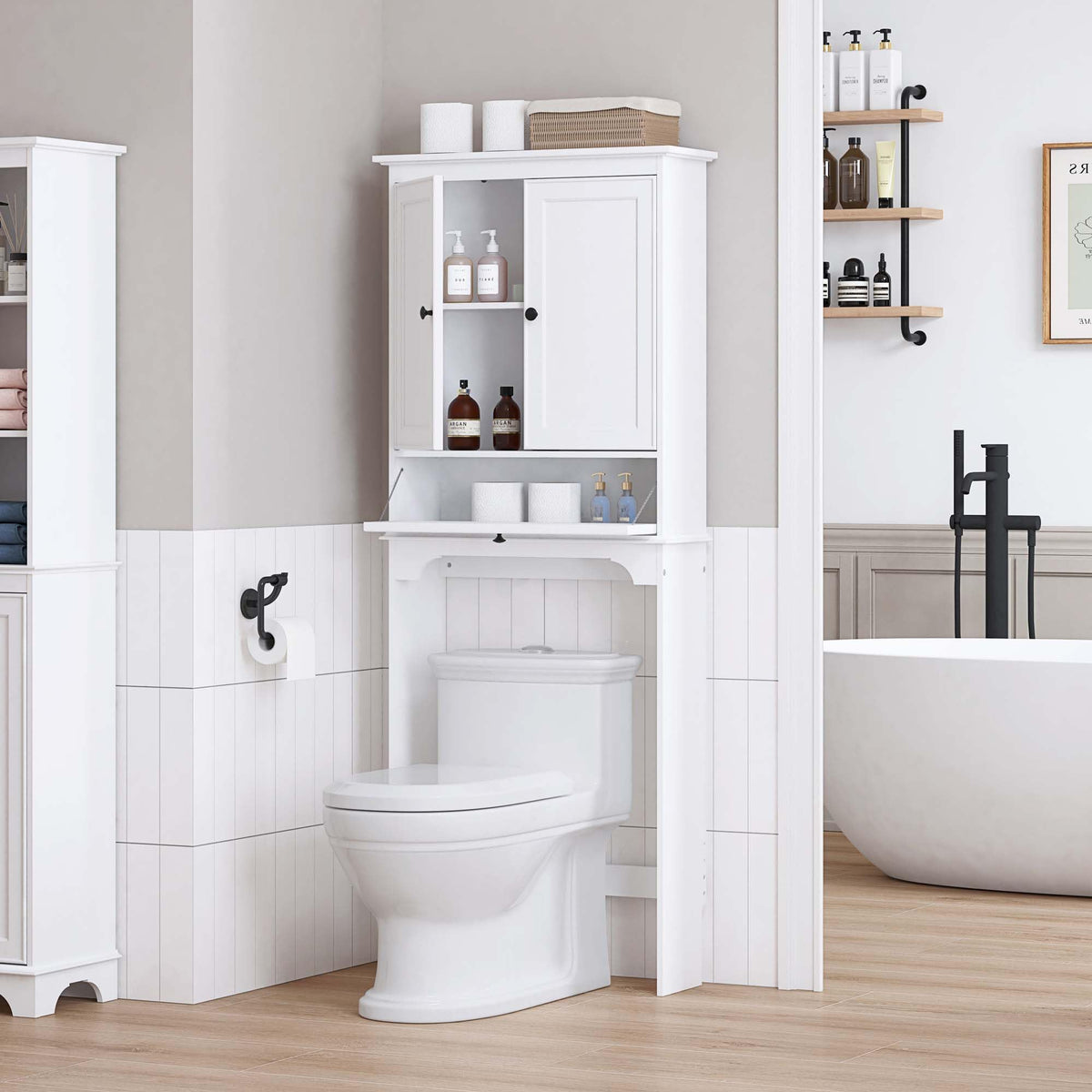 White Over the Toilet Storage Cabinet C988