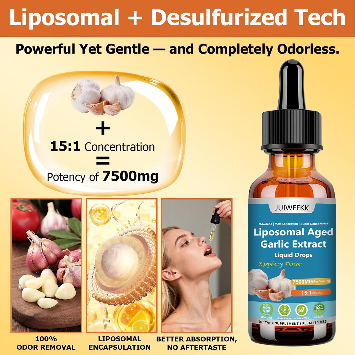 500mg Odorless Aged Garlic Extract Liquid Drop M415