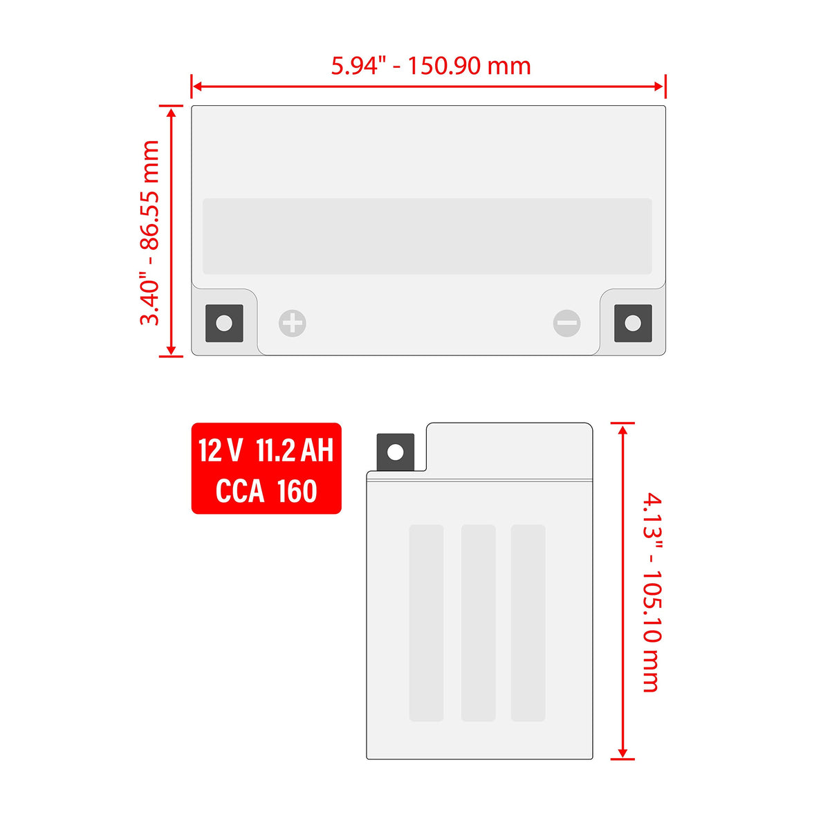 12V 11.2Ah AGM Battery F830