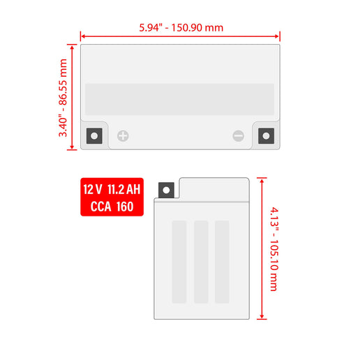 12V 11.2Ah AGM Battery F830