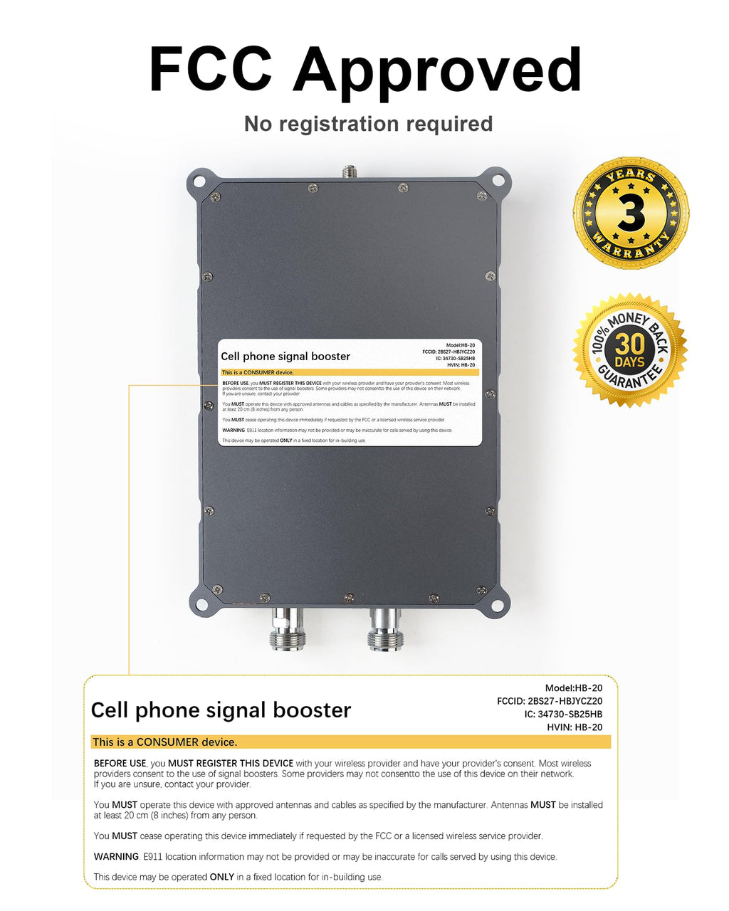 Cell Phone Signal Booster Up to 3000 Sq.Ft 4G LTE 5G Cellular Repeater N9641