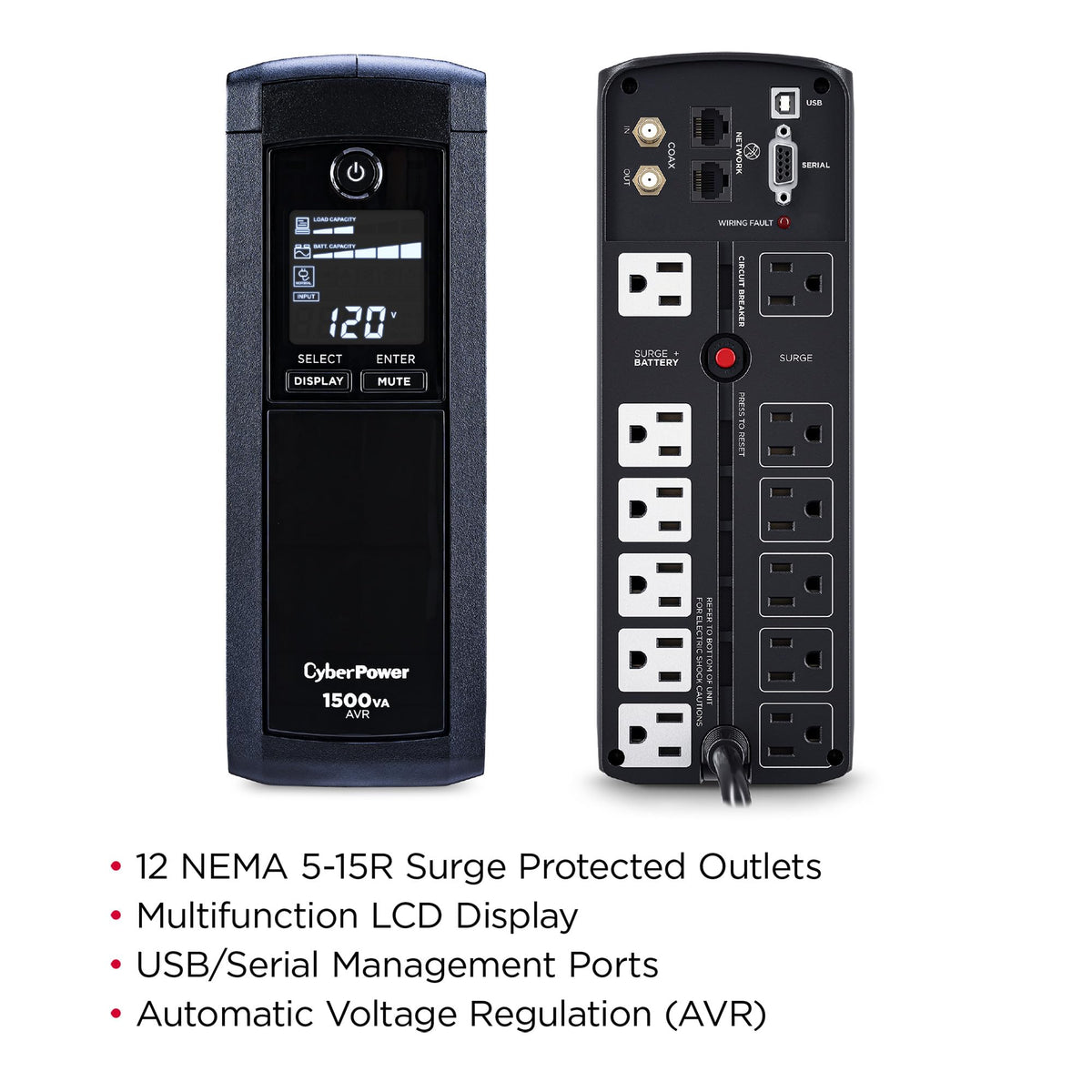 1500VA LCD UPS Battery Backup O7945