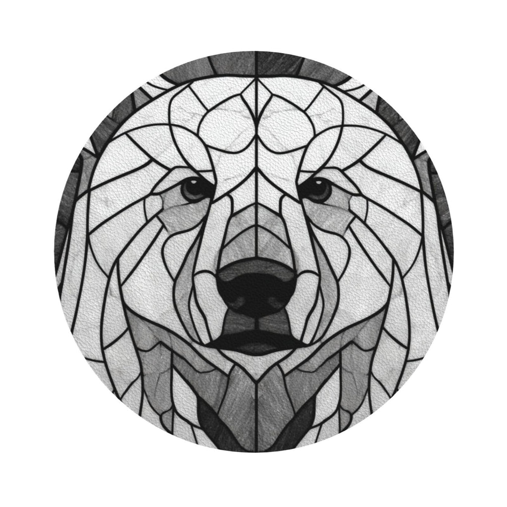 Black and White Bear Leather Coasters Set of 4 N43330