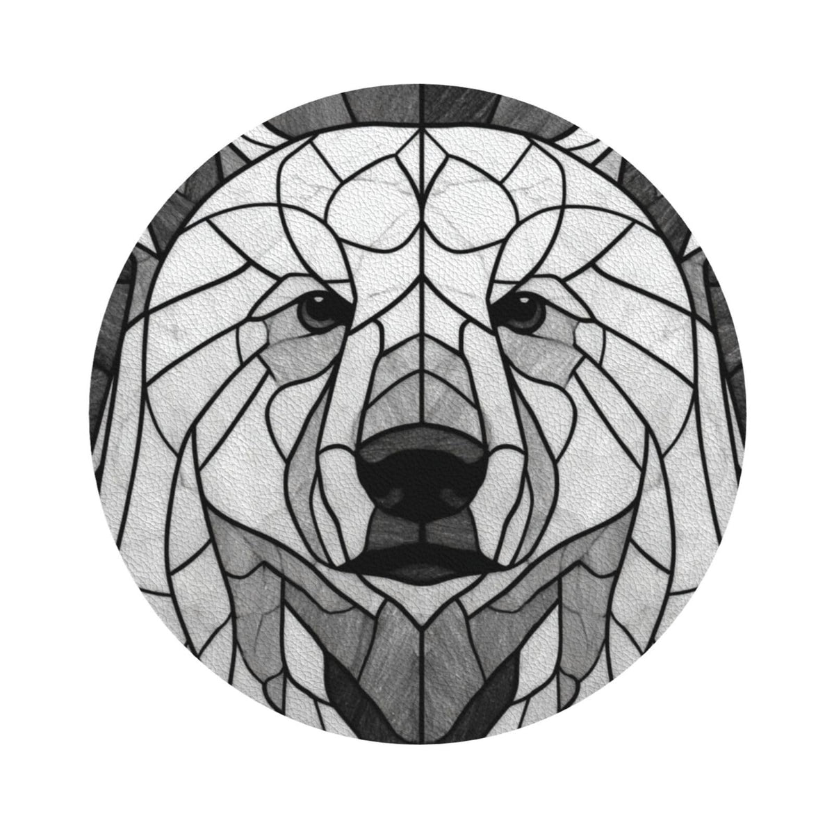 Black and White Bear Leather Coasters Set of 4 N43330