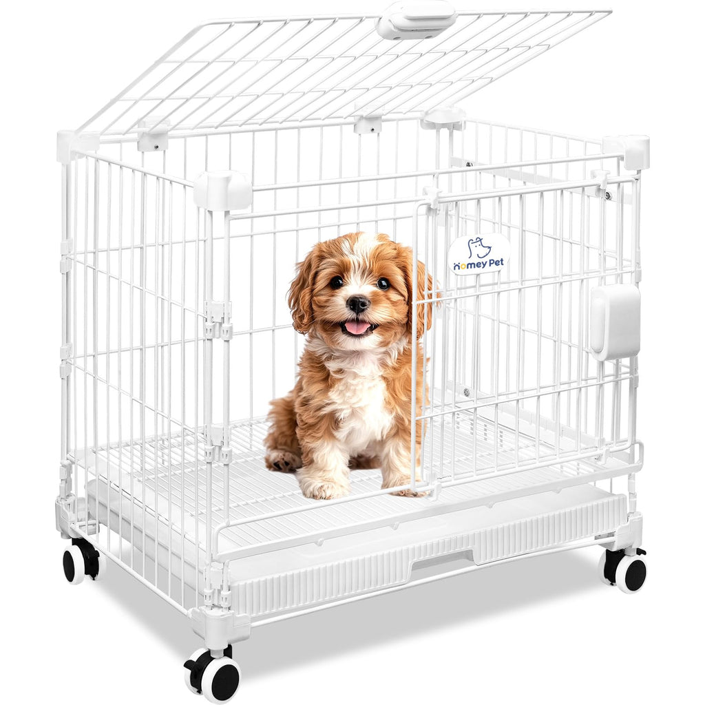 24 Inch White Puppy Crate D80594