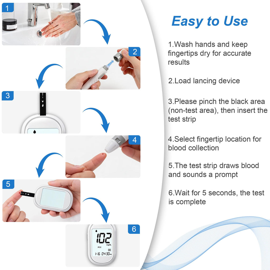 Glucose Monitor Kit with 100 Test Strips & Lancets D6194