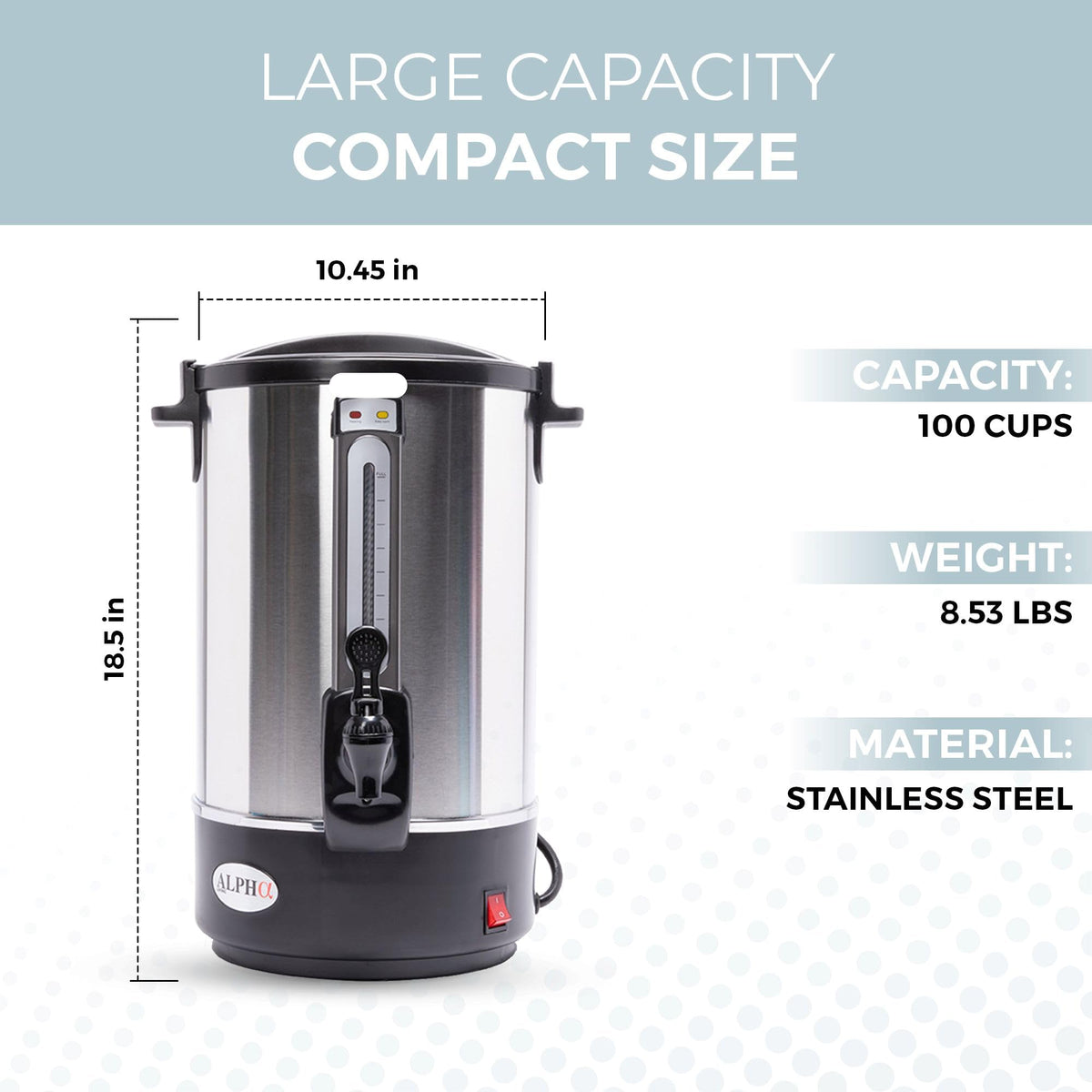 100 Cups Stainless Steel Electric Coffee Urn O56349