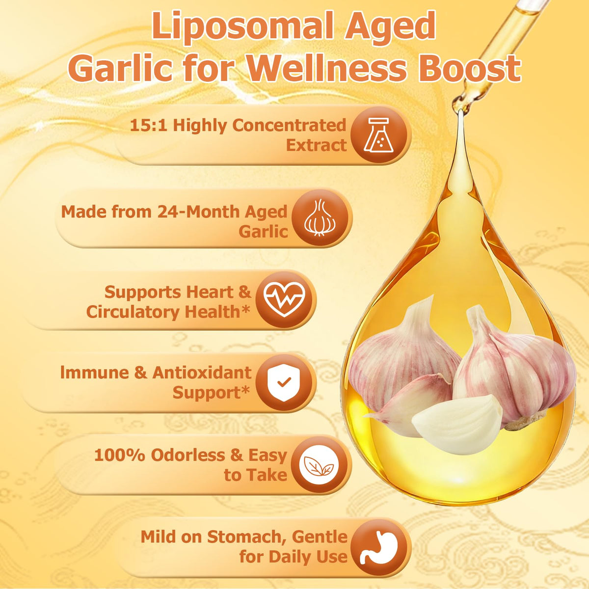 500mg Odorless Aged Garlic Extract Liquid Drop M415