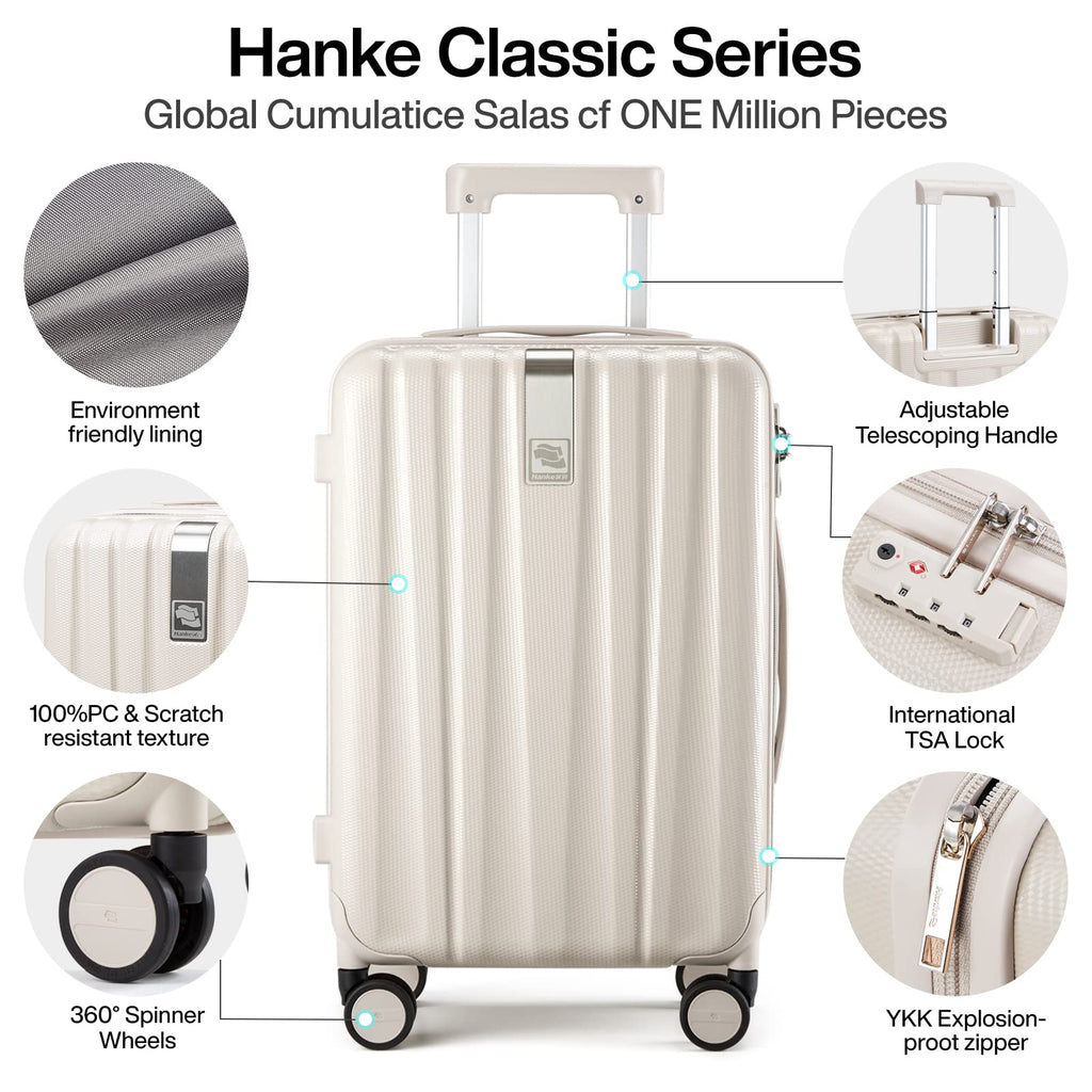 20 Inch Lightweight PC Hard Shell Carry on Luggage with Spinner Wheels X75159