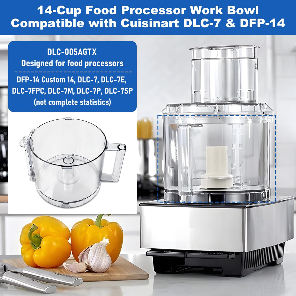 14-Cup Food Processor Working Bowl with 4 Locking Clips B38817