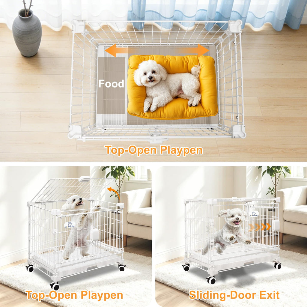 24 Inch White Puppy Crate D80594