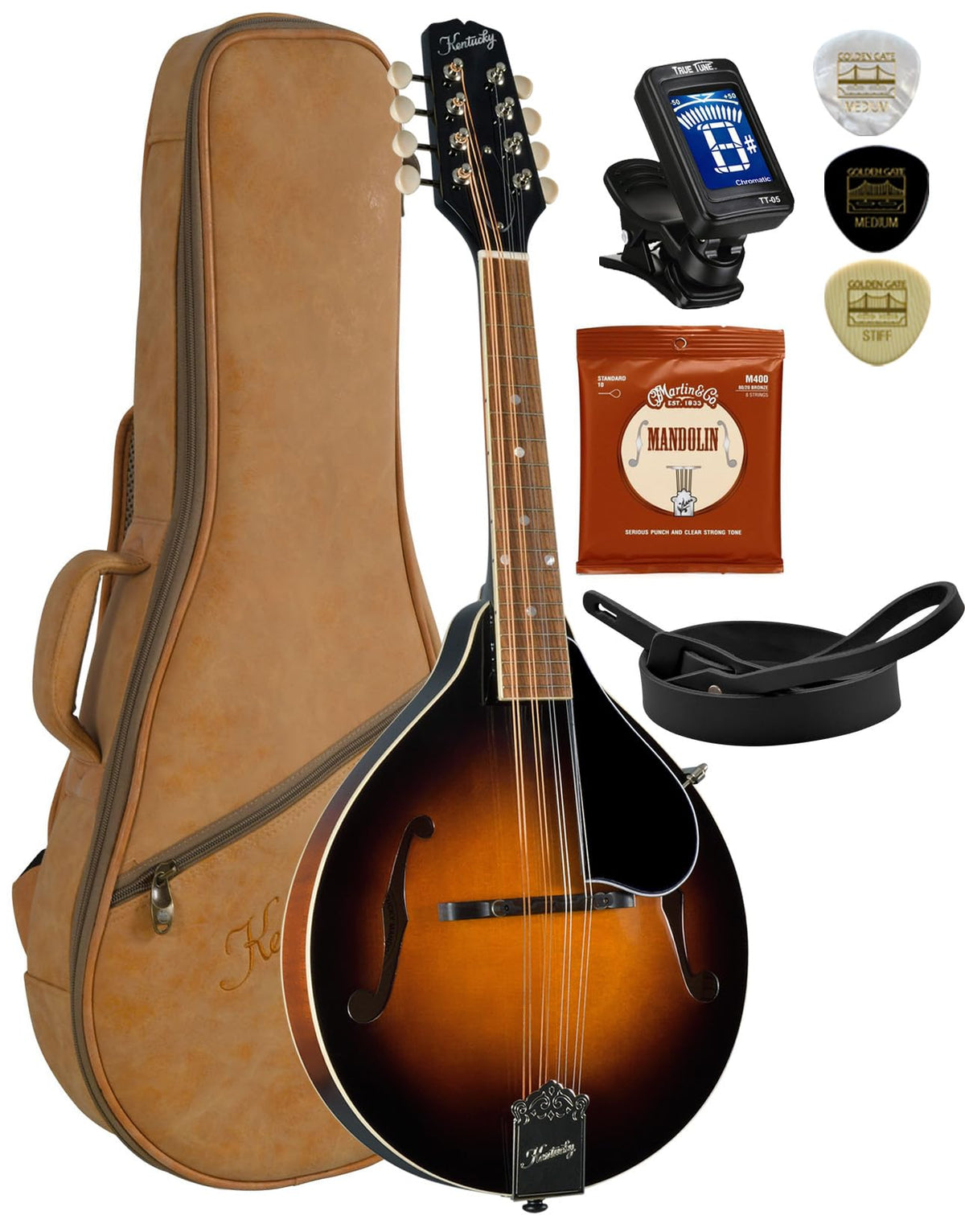 All-Solid A-Model Mandolin with Bag, Tuner, Picks, Strap, Strings I671138