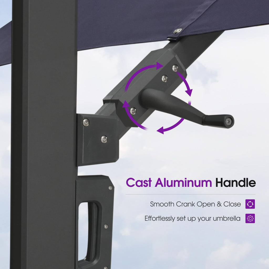 Navy Blue 10' X 13' Dual-Top Cantilever Umbrella with Base B63274