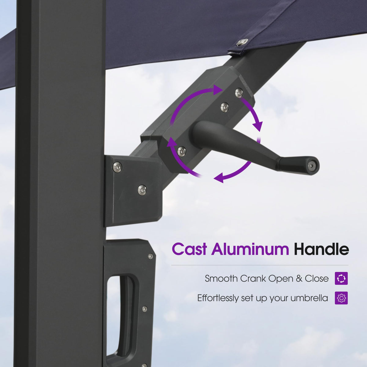 Navy Blue 10' X 13' Dual-Top Cantilever Umbrella with Base B63274