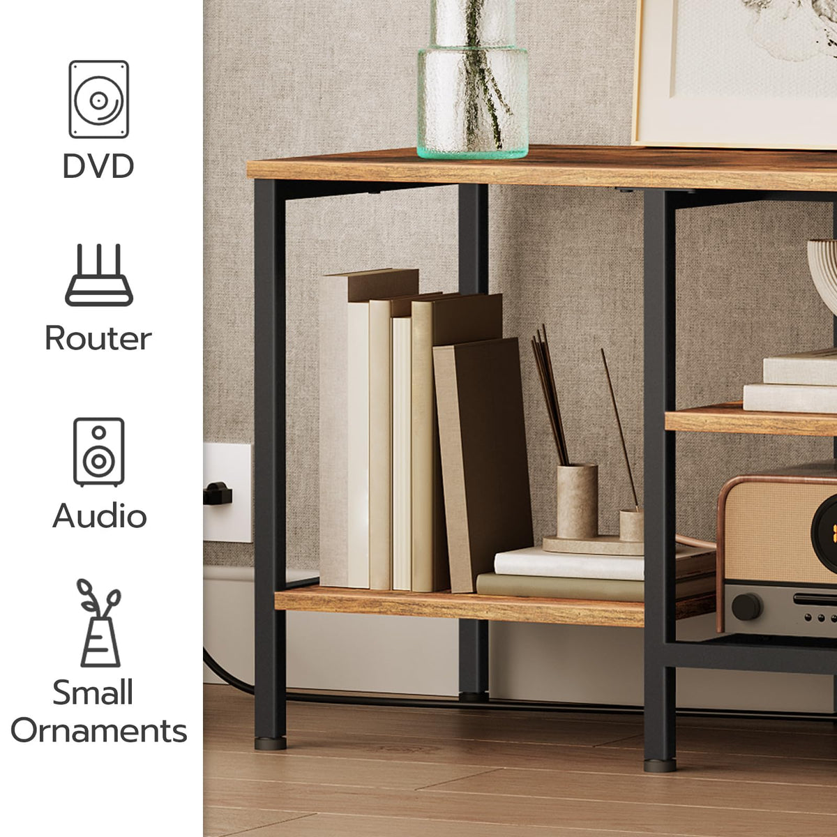 TV Stand with Power Outlets to 65 Inches Y3386
