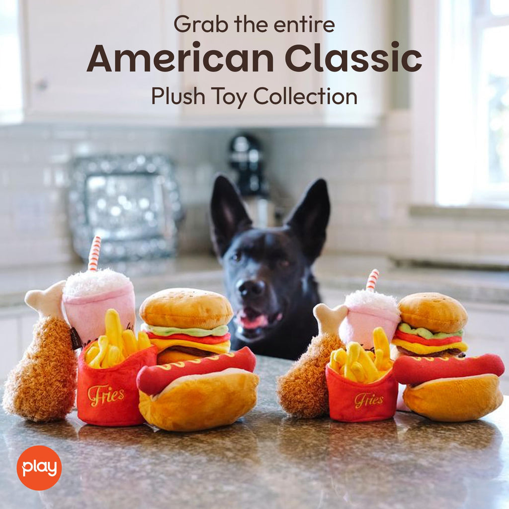 Plush Dog Toys Fast Food Themed Chew Toy Machine Washable Recycled Materials D833