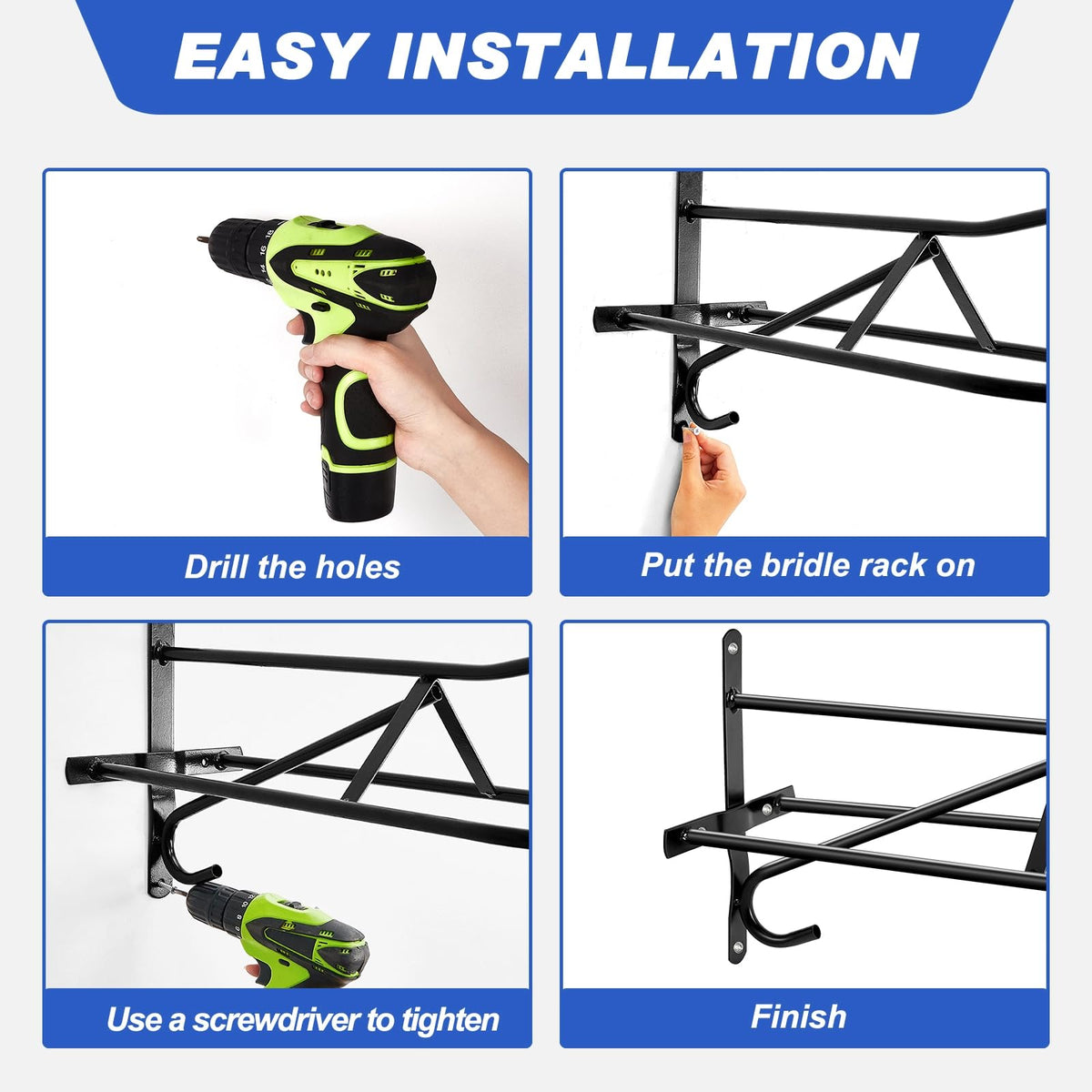 4 Sets Wall Mounted Saddle Rack A70735