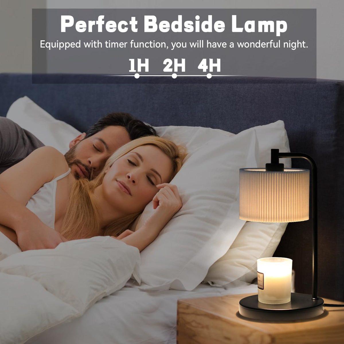Dimmable Candle Warmer Lamp with Timer and Bulbs Black B158