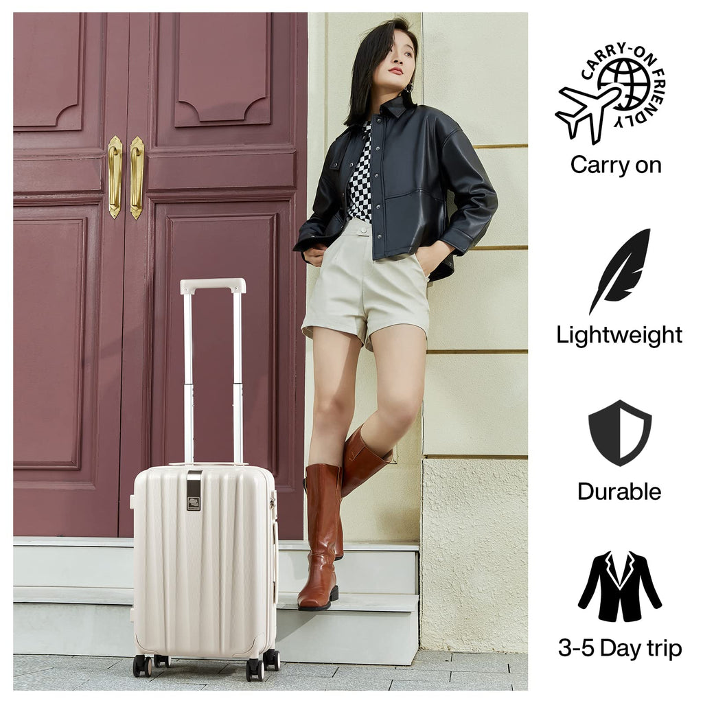 20 Inch Lightweight PC Hard Shell Carry on Luggage with Spinner Wheels X75159