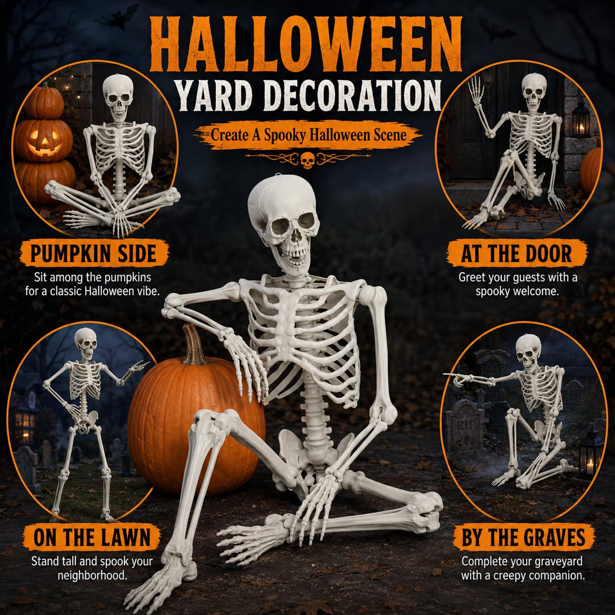 Life Size Poseable Skeleton with Movable Joints R837736