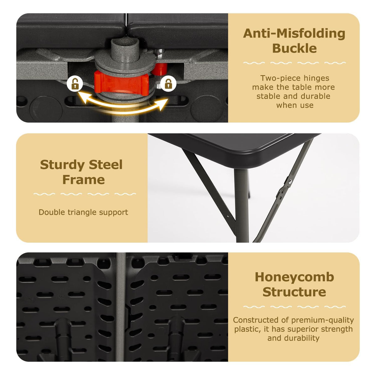 34" Black Folding Card Table I9246