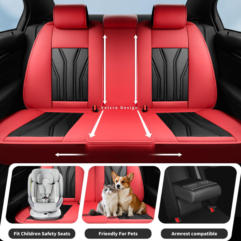Car Seat Covers Red & Black C61106