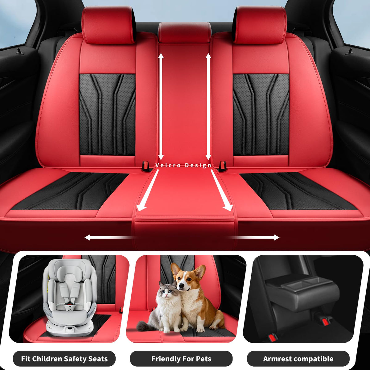 Car Seat Covers Red & Black C61106