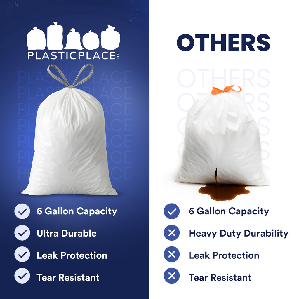 4-6 Gallon White Drawstring Bags U481