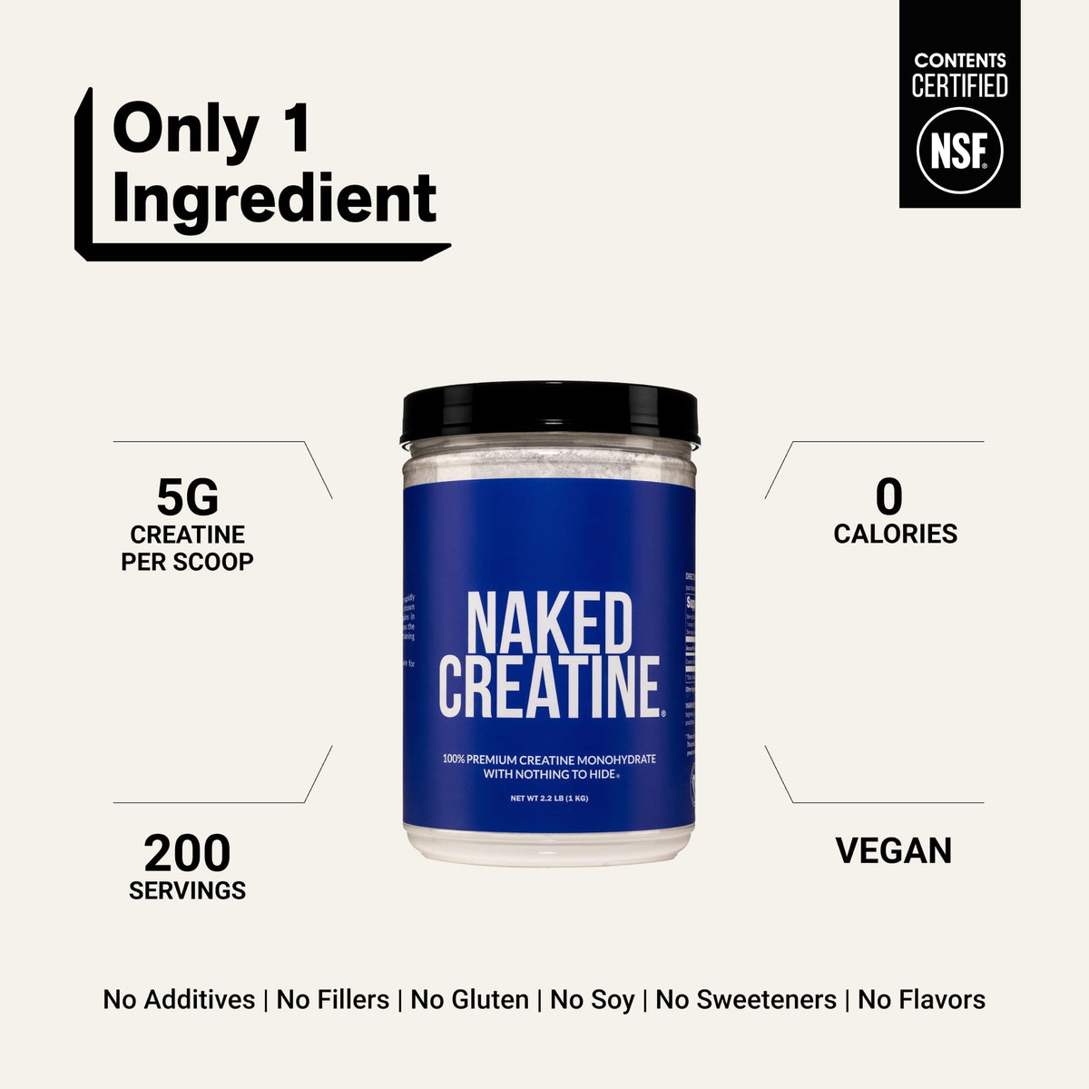 Micronized Creatine Monohydrate 1,000g Vegan Non-GMO S970842