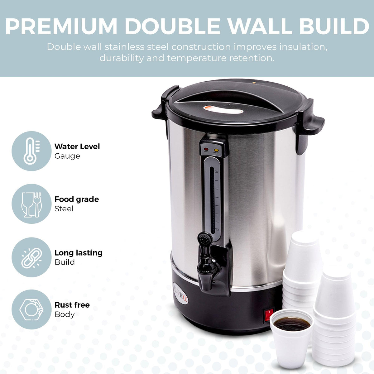 100 Cups Stainless Steel Electric Coffee Urn O56349
