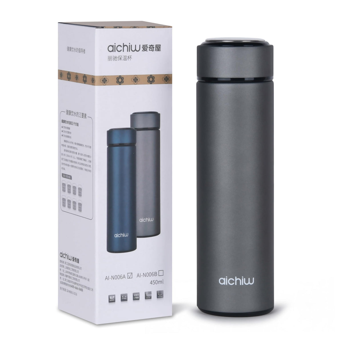 Vacuum Insulated 304 Stainless Steel Travel Mug with Lid 16 Oz Leak-Proof Tumbler F2071