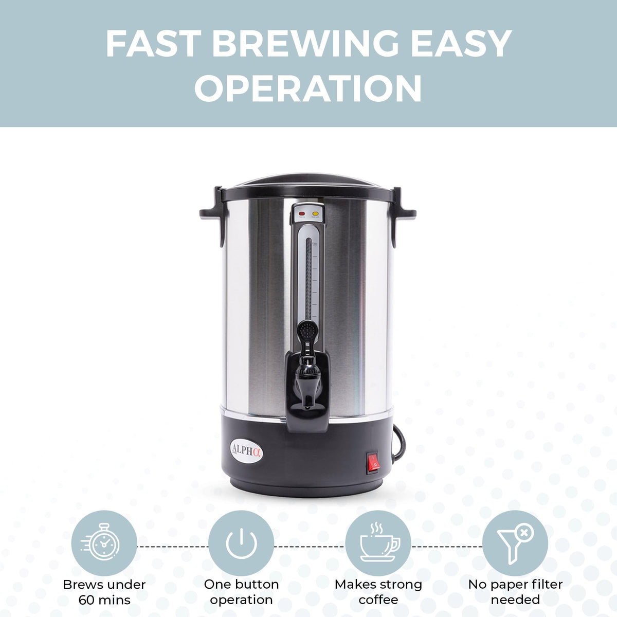 100 Cups Stainless Steel Electric Coffee Urn O56349