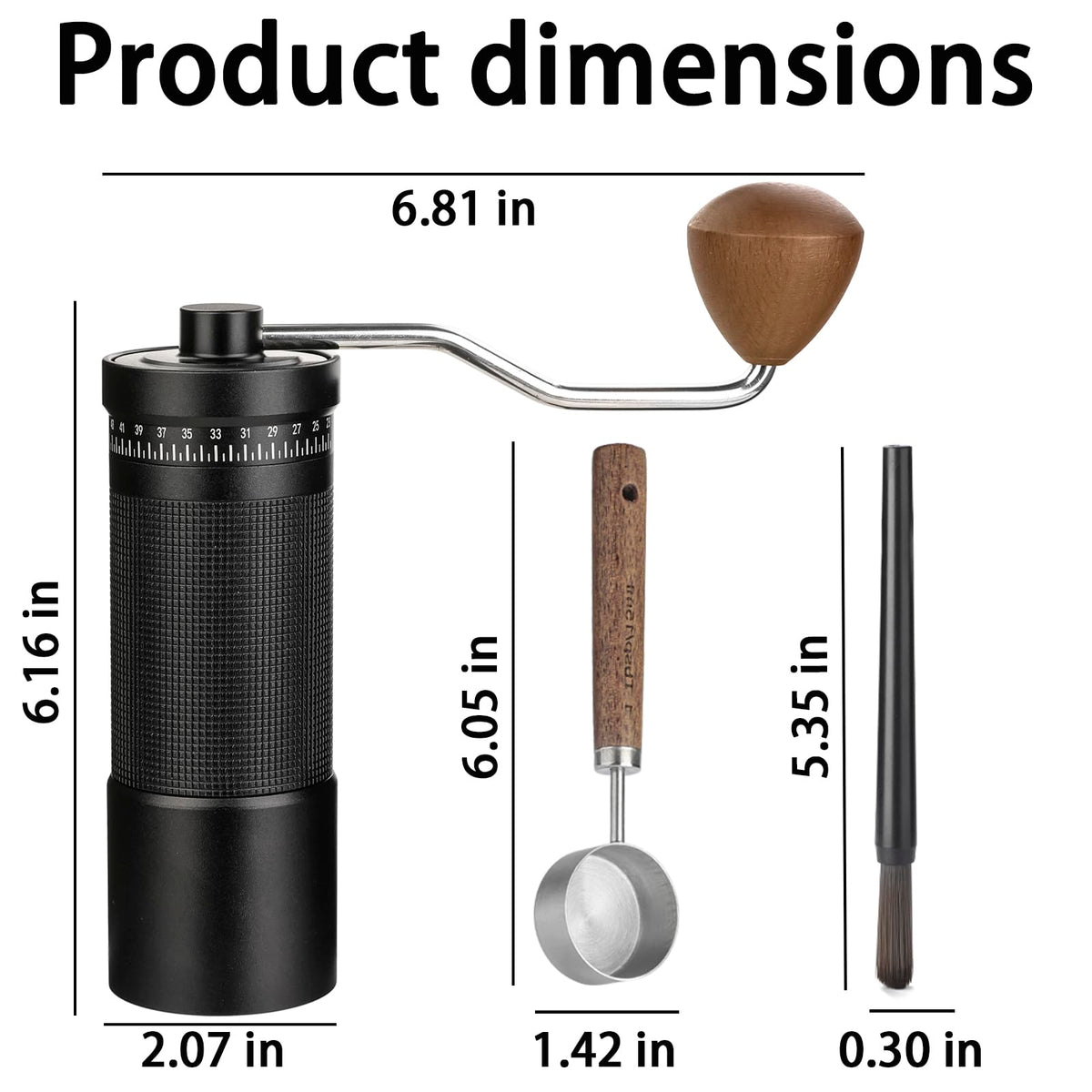 Manual Coffee Grinder with Stainless Steel Conical Burr Q18258