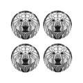 Black and White Bear Leather Coasters Set of 4 N43330