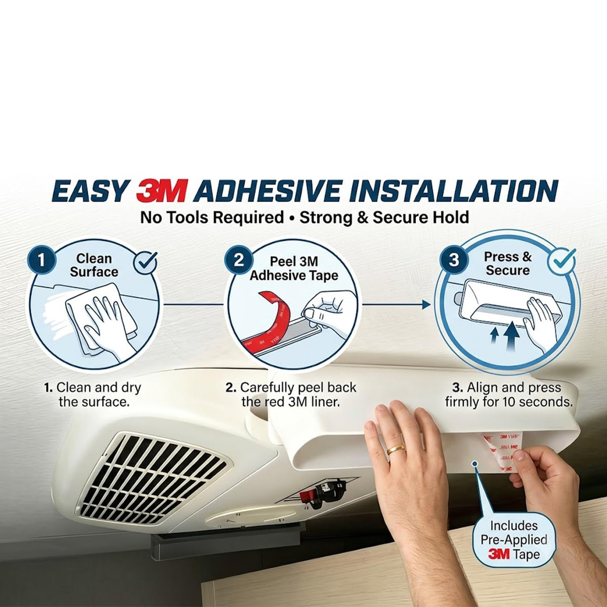 RV Rooftop AC Air Deflector White U10474