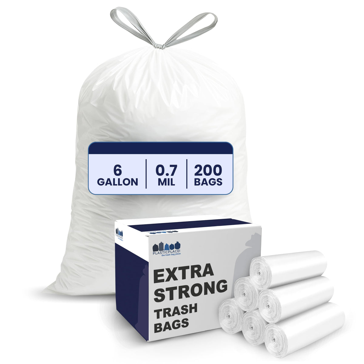 4-6 Gallon White Drawstring Bags U481