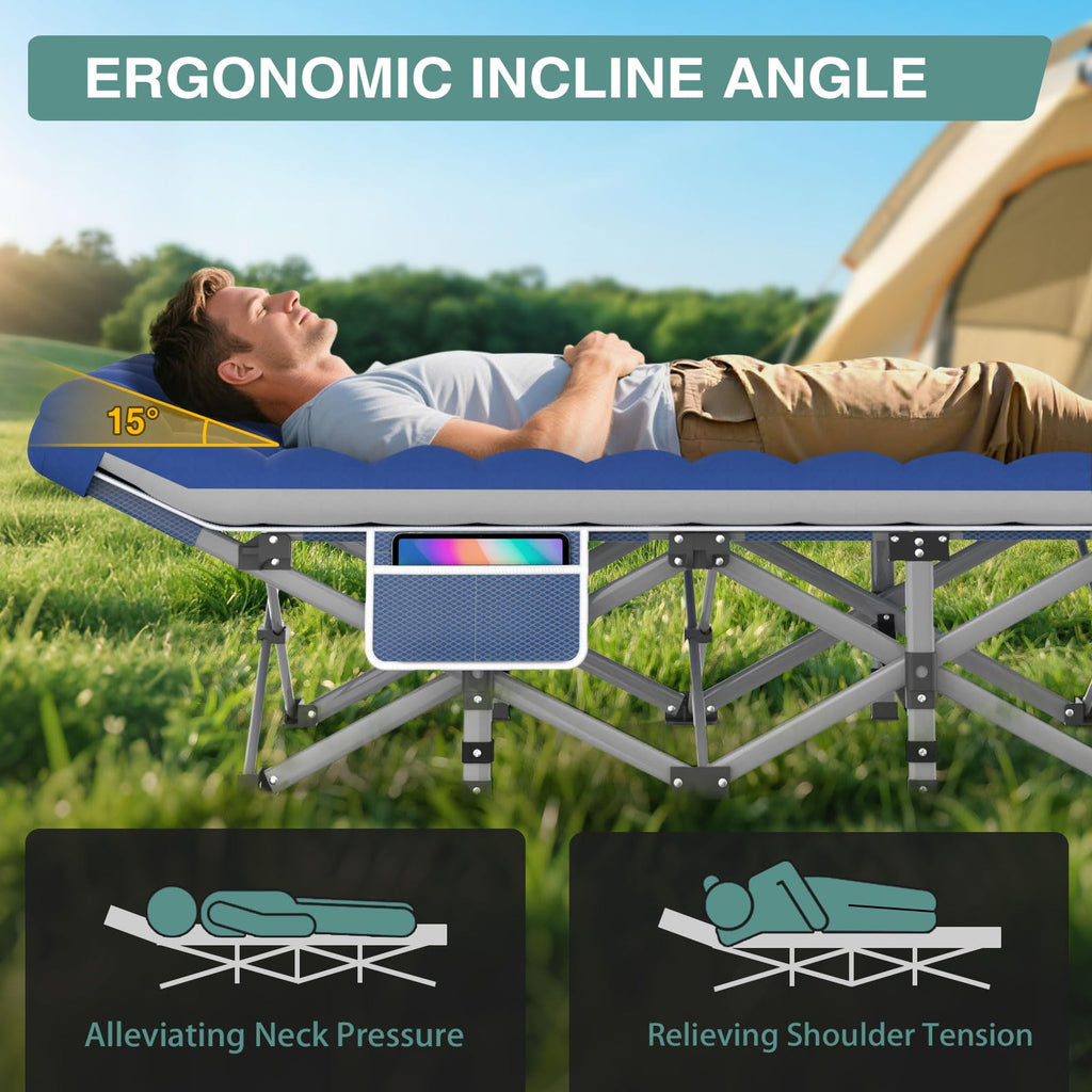 Folding Camping Cot with Mattress and Carry Bag S189